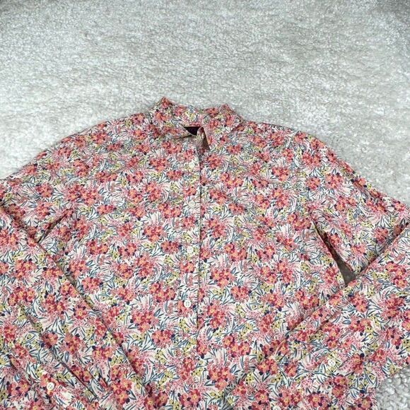 J Crew Liberty Floral Popover Shirt Swirling Petals - Picture 7 of 8